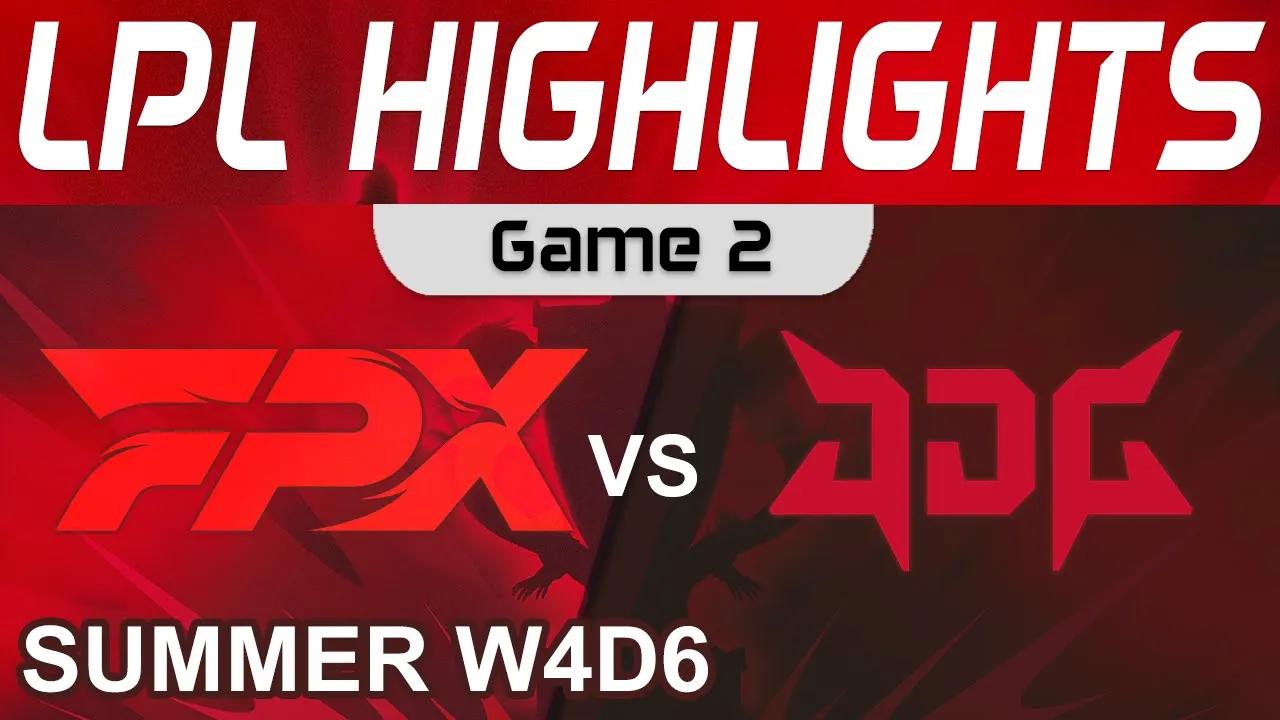 FPX vs JDG Highlights Game 2 LPL Summer Season 2022 W4D6 FunPlus Phoenix vs JD Gaming by Onivia thumbnail