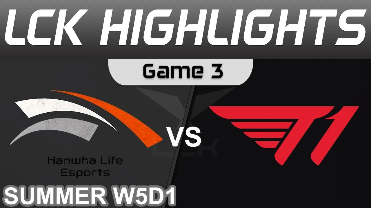 HLE vs T1 Highlights Game 3 LCK Summer Season 2022 W5D1 Hanwha Life Esports vs T1 by Onivia thumbnail