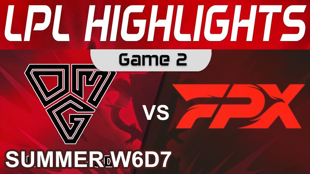 OMG vs FPX Highlights Game 2 LPL Summer Season 2022 W6D7 Oh My God vs FunPlus Phoenix by Onivia thumbnail