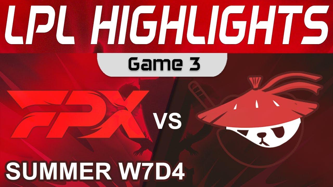 FPX vs AL Highlights Game 3 LPL Summer Season 2022 W7D4 FunPlus Phoenix vs Anyone's Legend by Onivia thumbnail