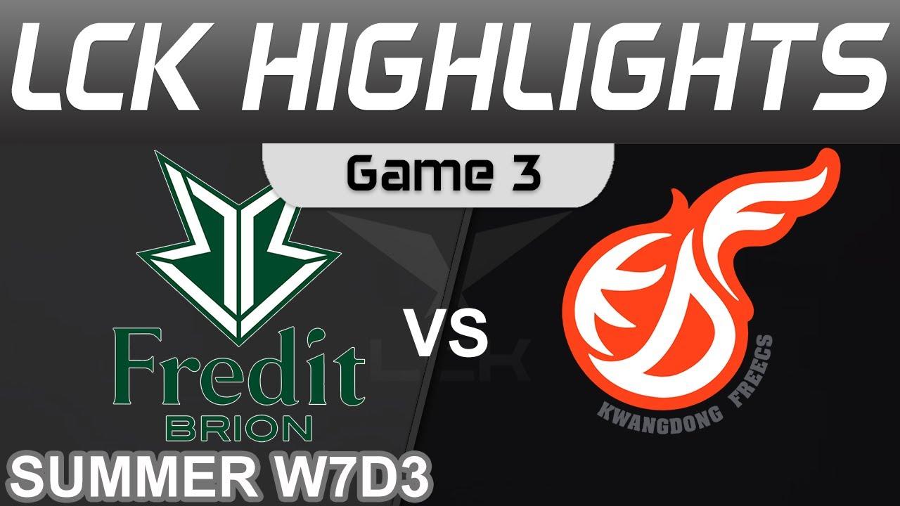 BRO vs KDF Highlights Game 3 LCK Summer Season 2022 W7D3 Fredit BRION vs Kwangdong Freecs by Onivia thumbnail