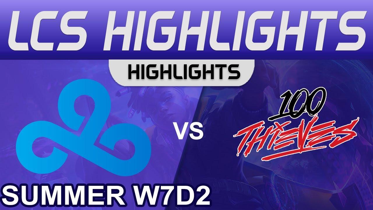 C9 vs 100 Highlights LCS Summer Season 2022 W7D2 Cloud9 vs 100 Thieves by Onivia thumbnail