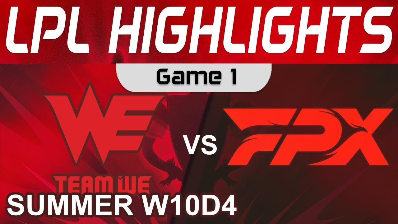 WE vs FPX Highlights Game 1 LPL Summer Season 2022 W10D4 Team WE vs FunPlus Phoenix by Onivia thumbnail