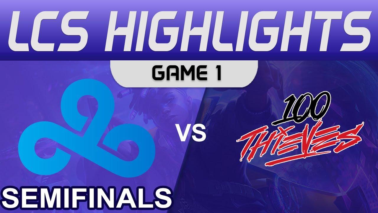 C9 vs 100 Highlights Game 1 Playoffs Semifinals LCS Summer 2022 Cloud9 vs 100 Thieves by Onivia thumbnail