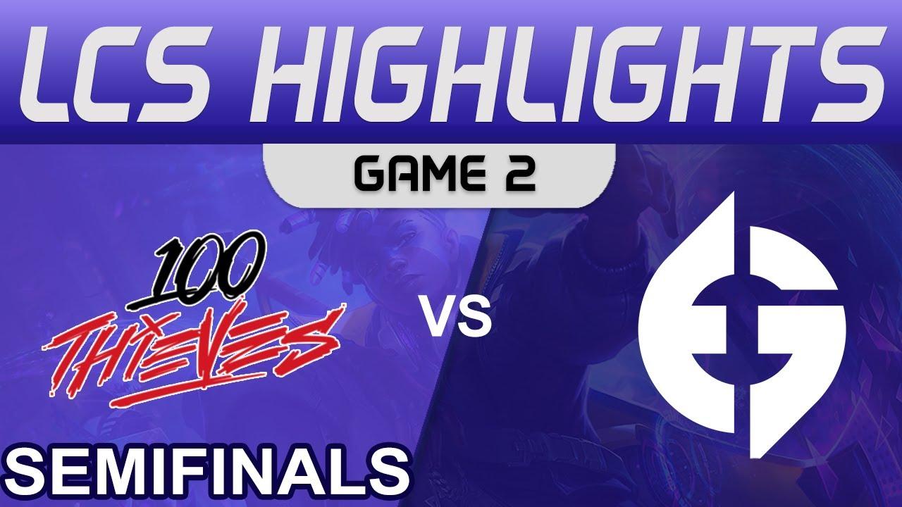 100 vs EG Highlights Game 2 Playoffs Semifinals LCS Summer 2022 100 Thieves vs Evil Geniuses thumbnail