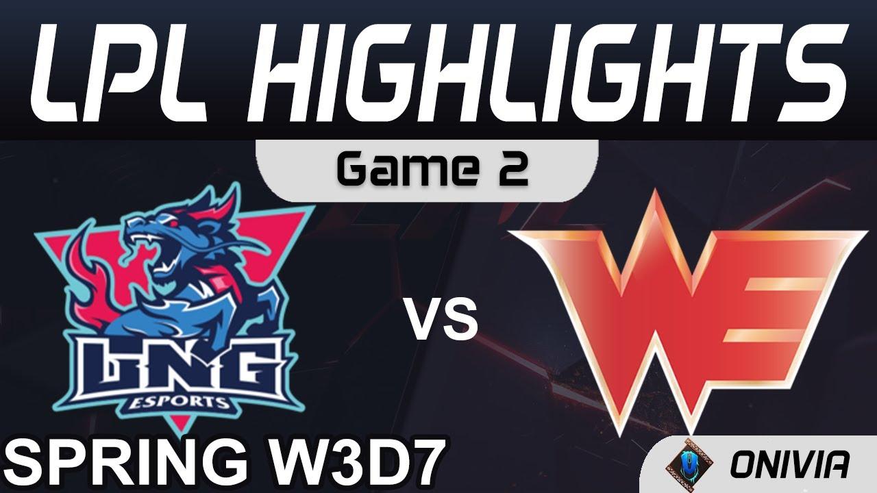 LNG vs WE Highlights Game 2 LPL Spring Season 2021 W3D7 LNG Esports vs Team WE by Onivia thumbnail