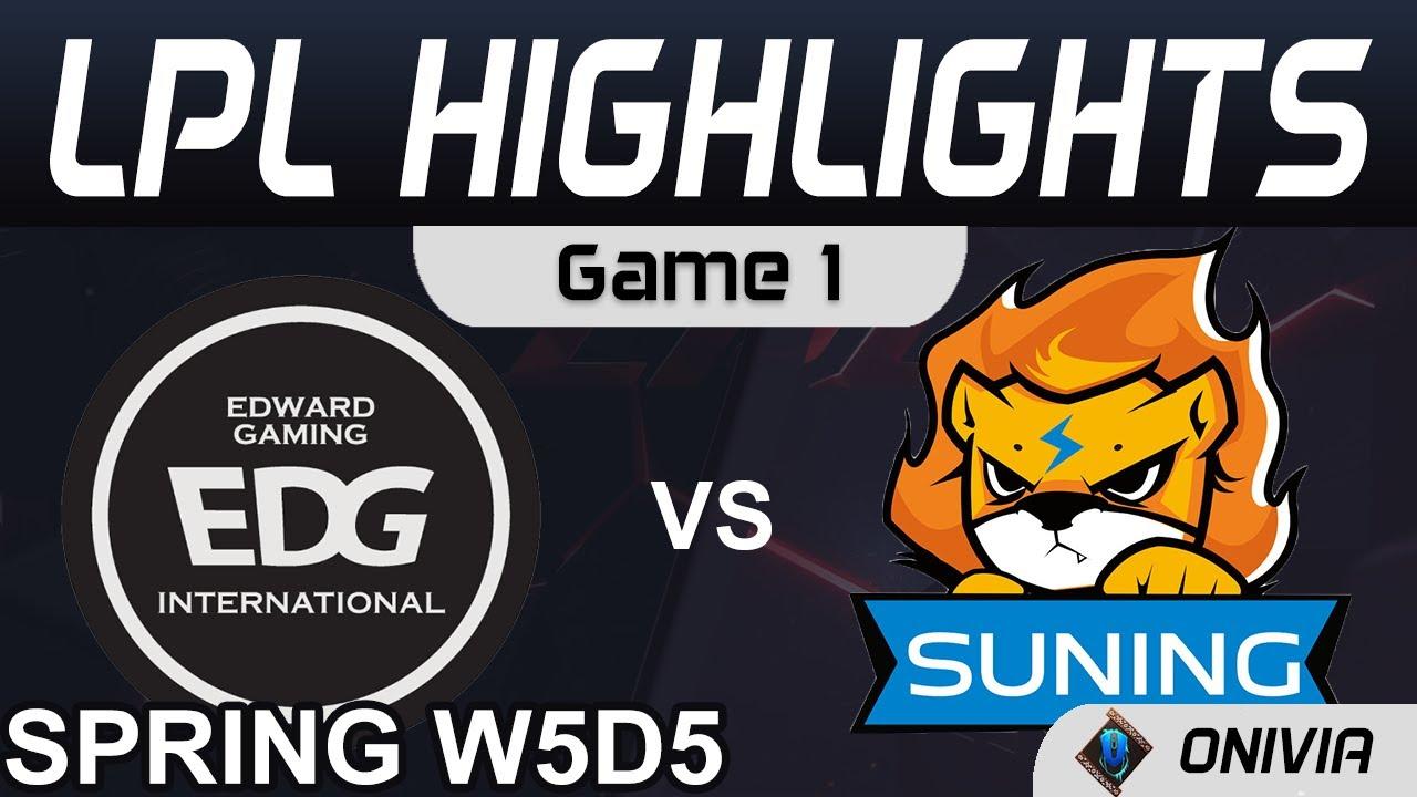 EDG vs SN Highlights Game 1 LPL Spring Season 2021 W5D5 Edward Gaming vs Suning by Onivia thumbnail