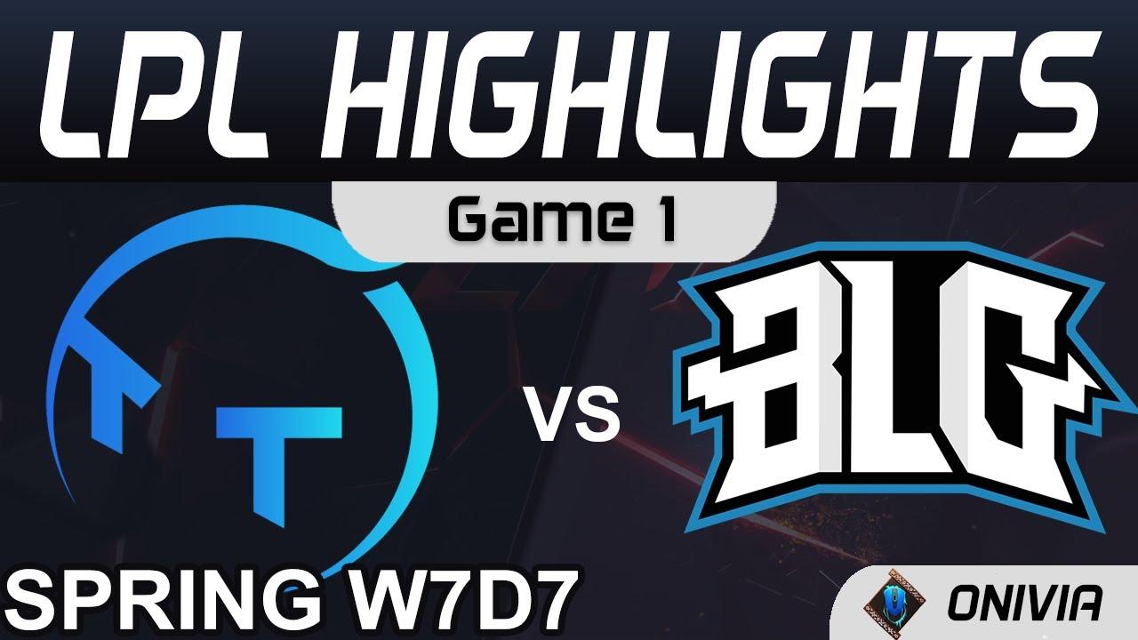 TT vs BLG Highlights Game 1 LPL Spring Season 2021 W7D7 ThunderTalk Gaming vs Bilibili Gaming by Oni thumbnail