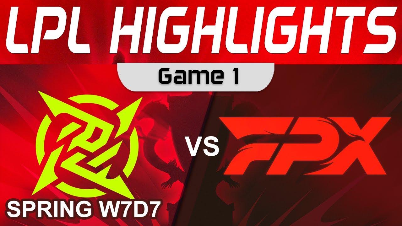 NIP vs FPX Highlights Game 1 LPL Spring Season 2023 W7D7 Ninjas in Pyjamas vs FunPlus Phoenix thumbnail