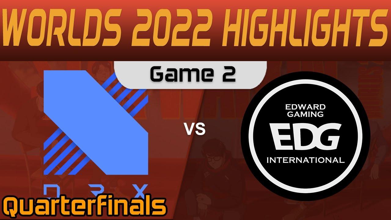 DRX vs EDG Highlights Game 2 Quarterfinals Worlds 2022 DragonX vs EDward Gaming by Onivia thumbnail