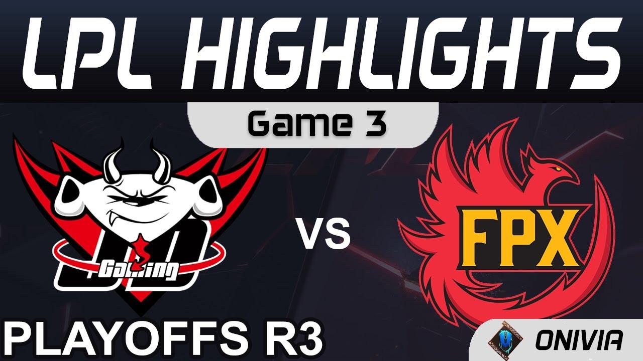 JDG vs FPX Highlights Game 3 LPL Spring Playoffs R3 2021 JD Gaming vs FunPlus Phoenix by Onivia thumbnail