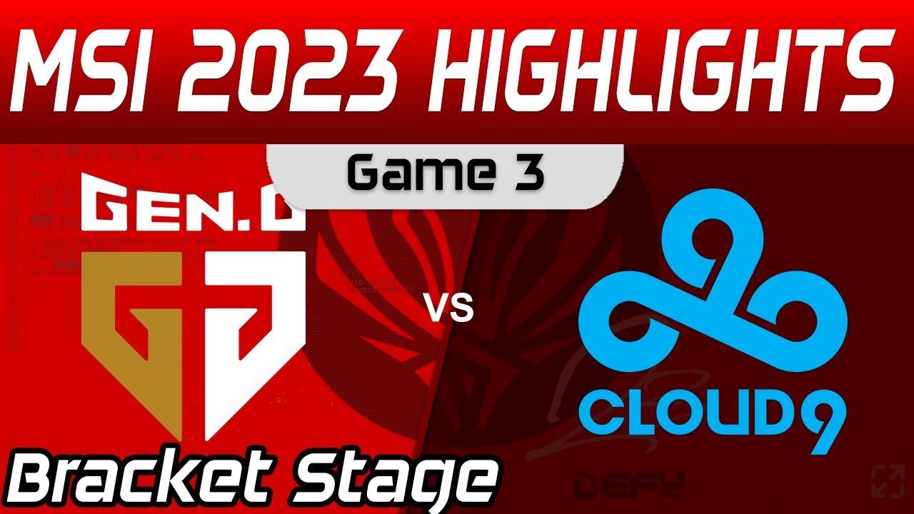 GEN vs C9 Highlights Game 3 Bracket Stage Round 2 MSI 2023 Gen G vs Cloud9 by Onivia thumbnail