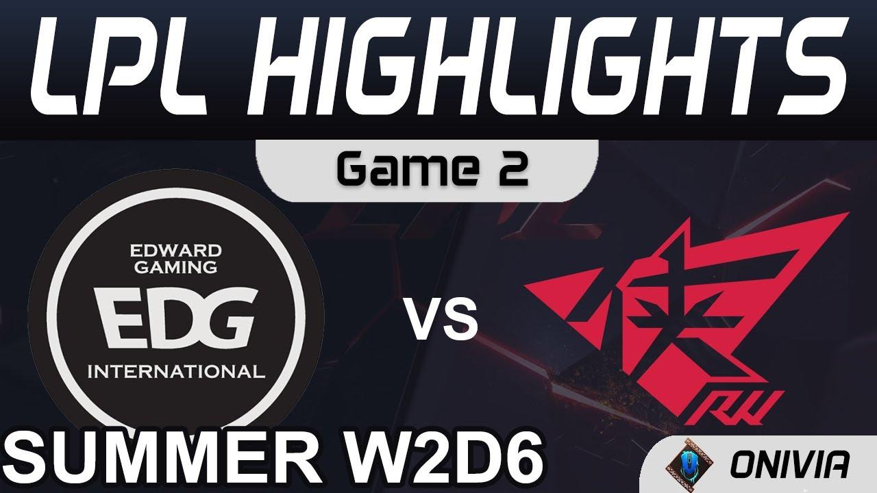 EDG vs RW Highlights Game 2 LPL Summer Season 2021 W2D6 EDward Gaming vs Rogue Warriors by Onivia thumbnail