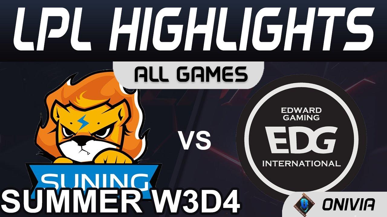 SN vs EDG Highlights ALL GAMES LPL Summer Season 2021 W3D4 Suning vs EDward Gaming by Onivia thumbnail