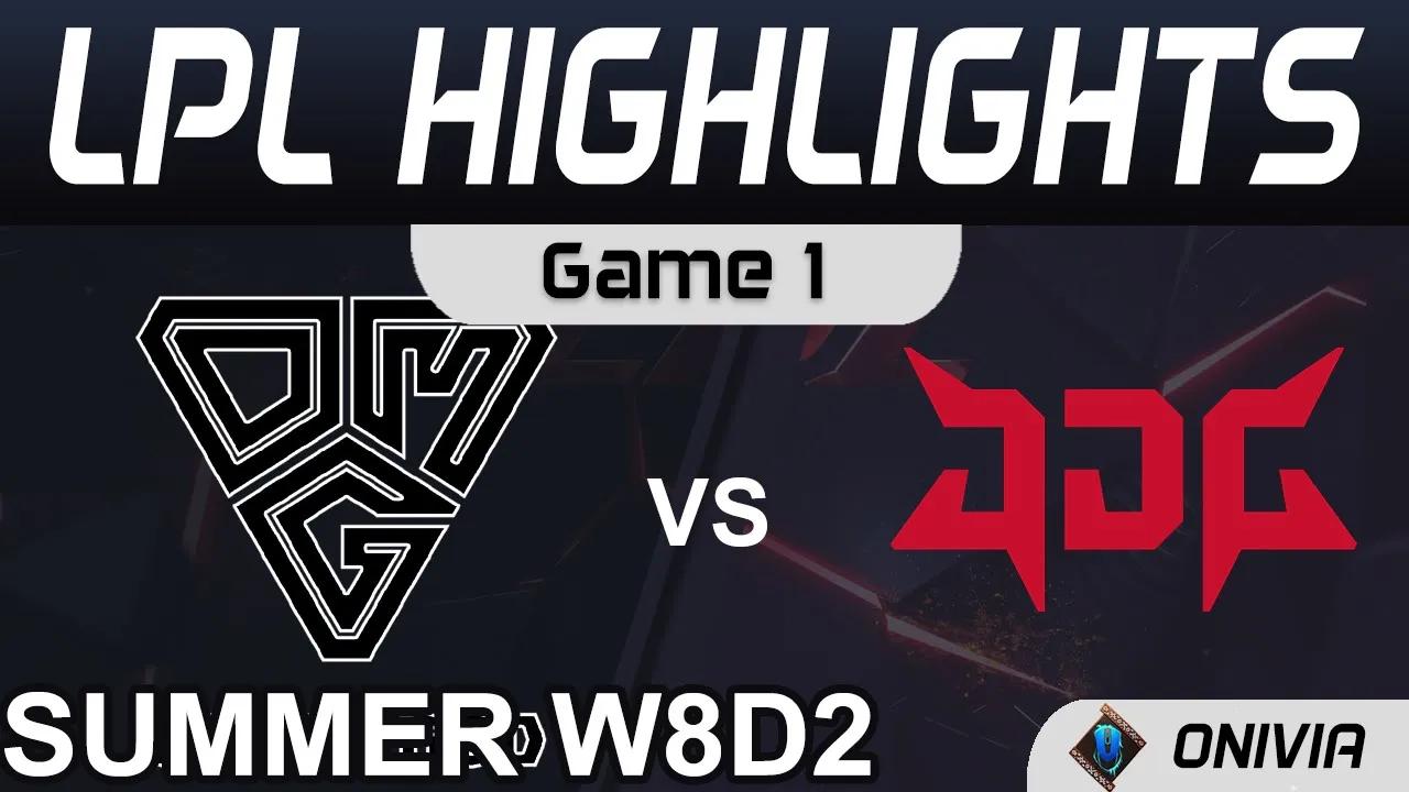 OMG vs JDG ighlights Game 1 LPL Summer Season 2021 W8D2 Oh My God vs JD Gaming by Onivia thumbnail