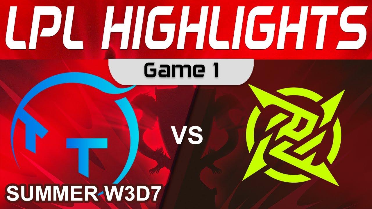 TT vs NIP Highlights Game 1 LPL Summer Season 2023 W3D7 ThunderTalk Gaming vs Ninjas in Pyjamas thumbnail