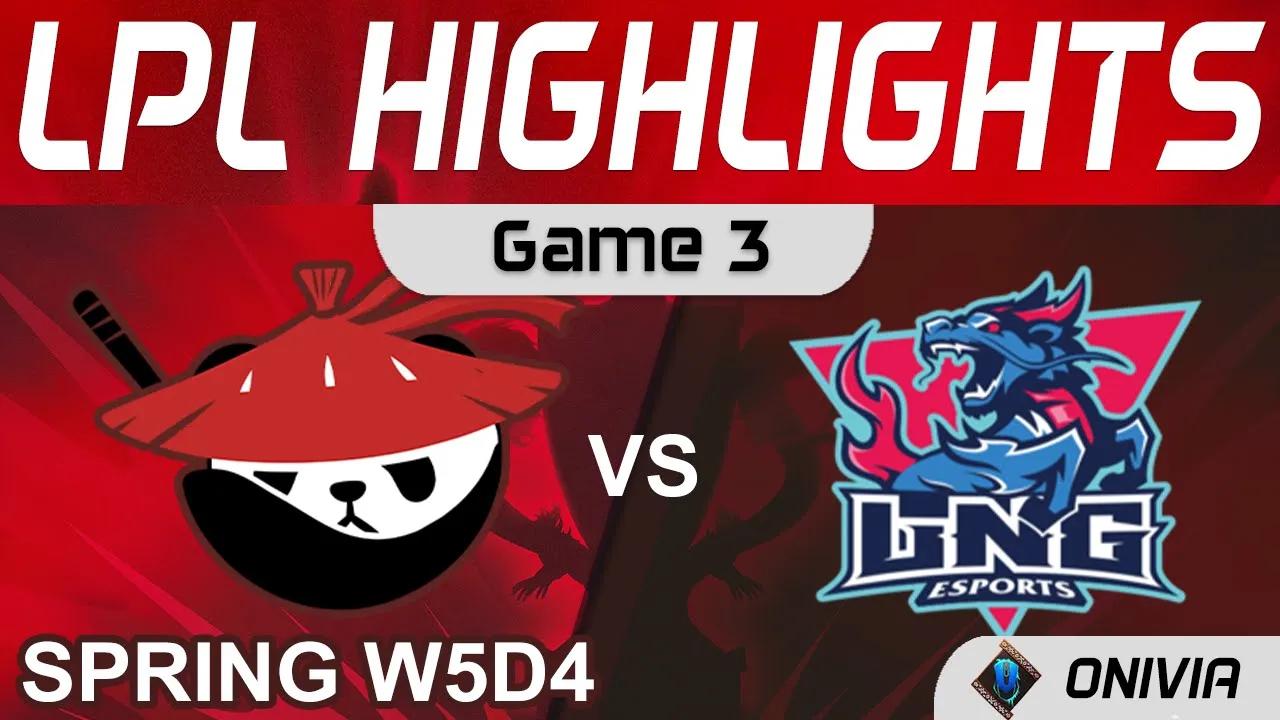 AL vs LNG Highlights Game 3 LPL Spring Season 2022 W5D4 Anyone's Legend vs LNG Esports by Onivia thumbnail