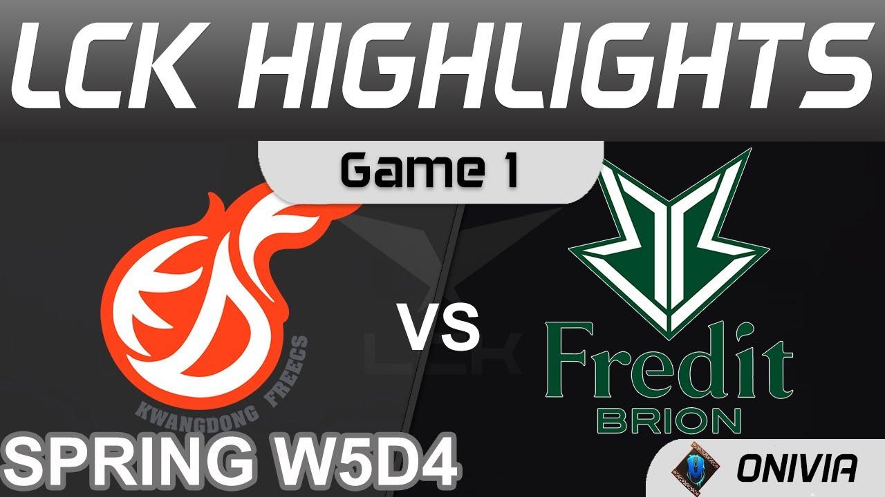 KDF vs BRO Highlights Game 1 LCK Spring Season 2022 W5D4 Kwangdong Freecs vs Fredit BRION Onivia thumbnail