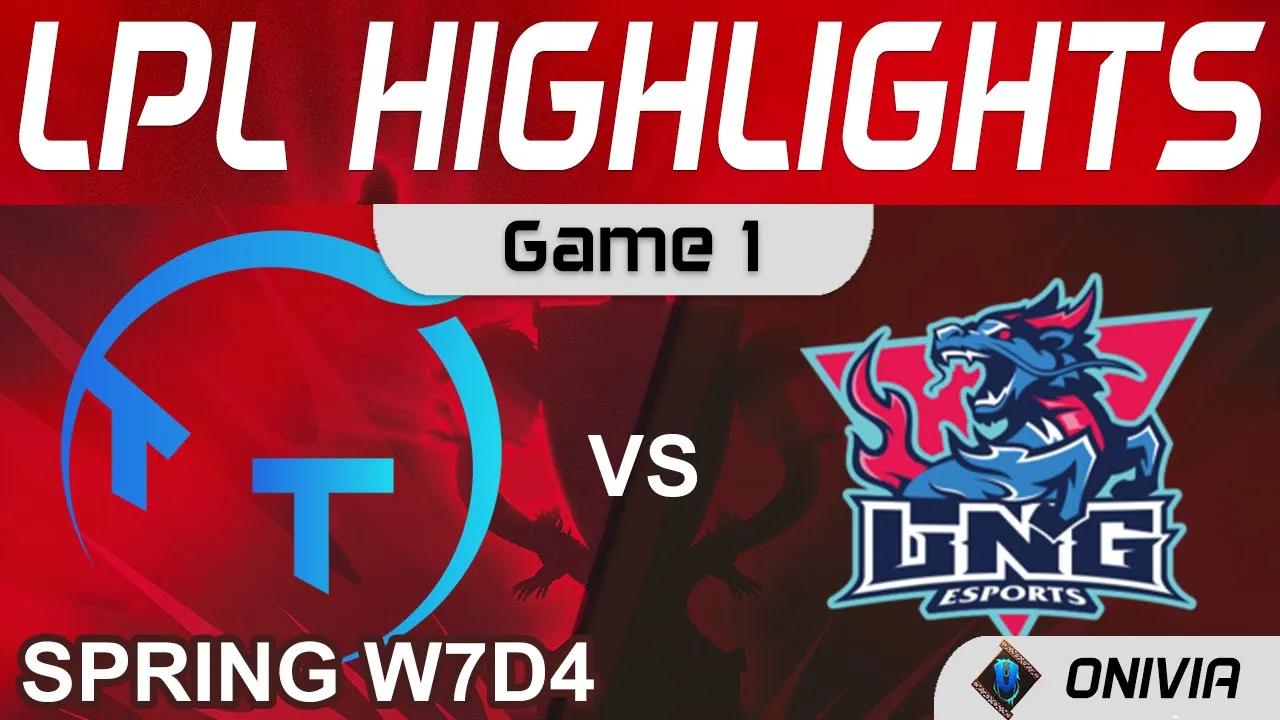 TT vs LNG Highlights Game 1 LPL Spring Season 2022 W7D4 ThunderTalk Gaming vs LNG Esports by Onivia thumbnail