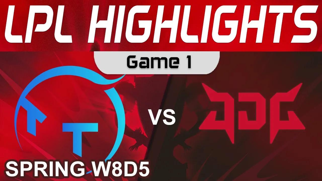 TT vs JDG Highlights Game 1 LPL Spring Season 2022 W8D5 ThunderTalk Gaming vs JD Gaming by Onivia thumbnail