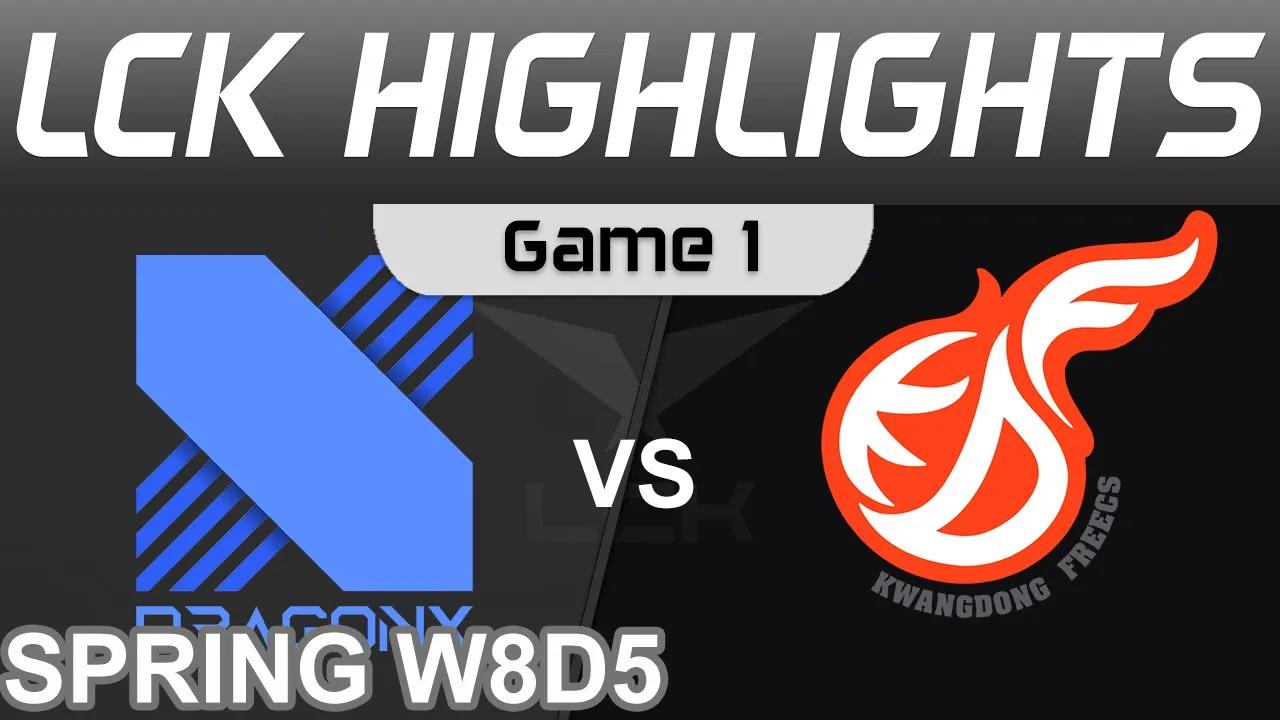 DRX vs KDF Highlights Game 1 LCK Spring Season 2022 W8D5 DragonX vs Kwangdong Freecs by Onivia thumbnail