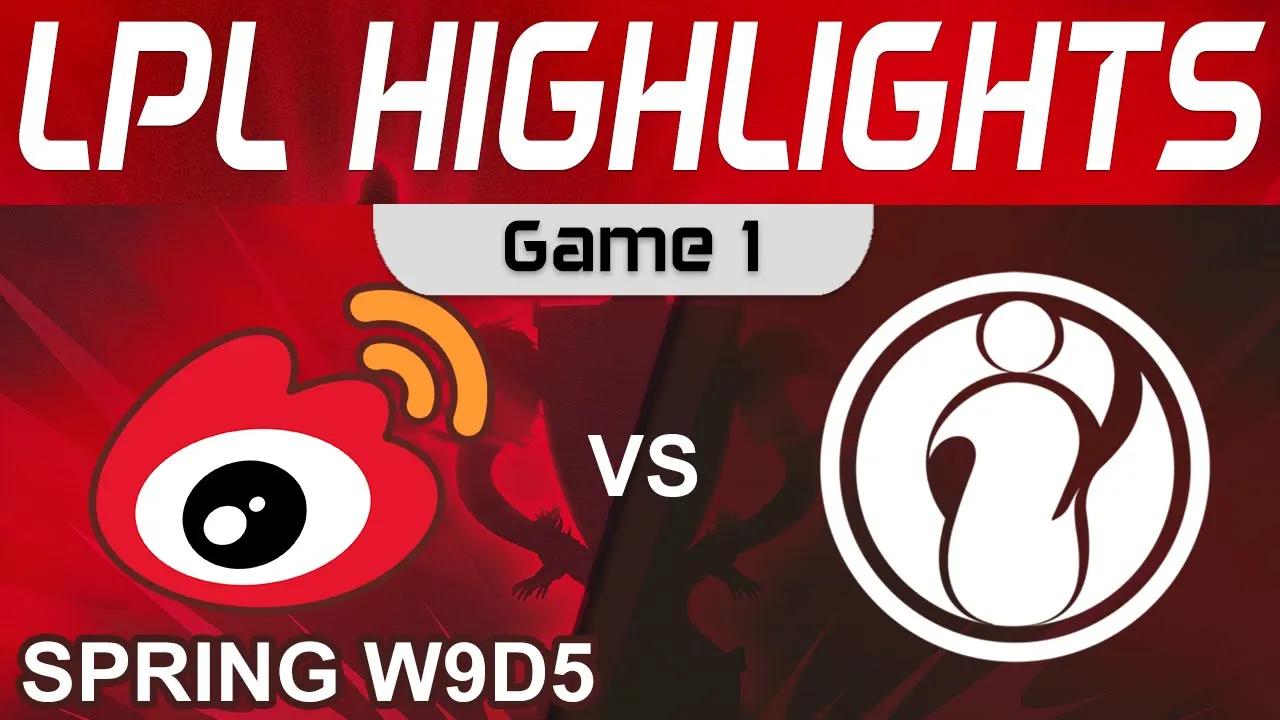 WBG vs IG Highlights Game 1 LPL Spring Season 2022 W9D5 Weibo Gaming vs Invictus Gaming by Onivia thumbnail