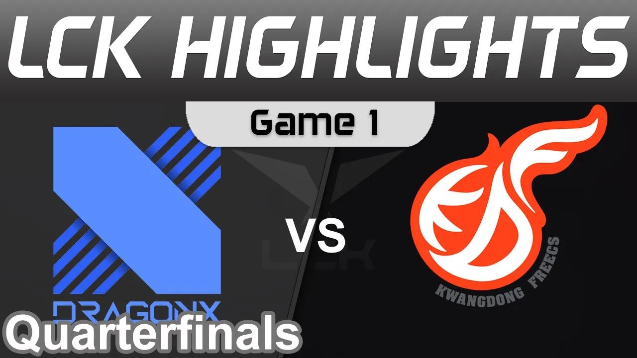 DRX vs KDF Highlights Game 1 Quarterfinals LCK Spring Playoffs 2022 DragonX vs Kwangdong Freecs by O thumbnail