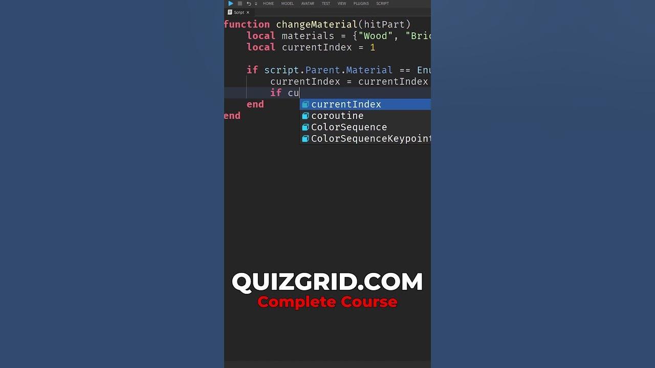 30 Seconds Scripting Roblox Studio: Change Material On Part Touch thumbnail