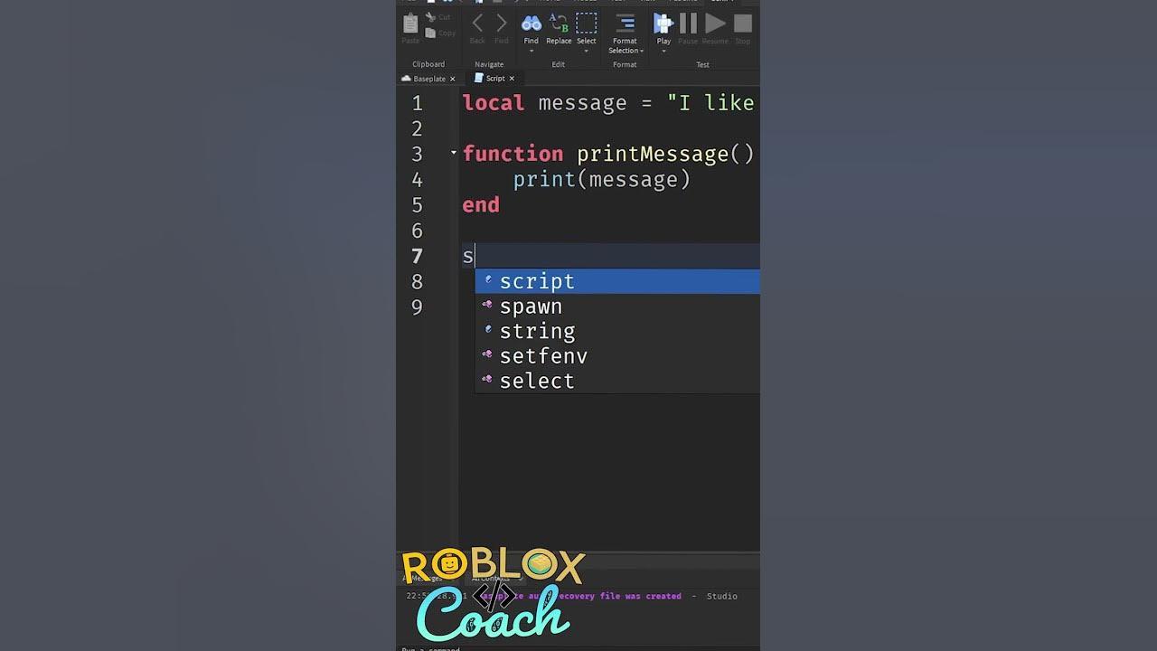 30 Seconds Scripting Roblox Studio: Variables & Functions thumbnail