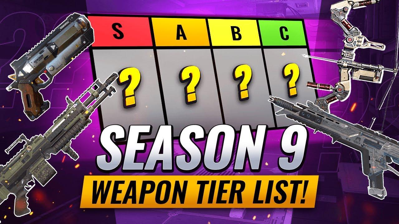 SEASON 9 WEAPON TIER LIST! **UPDATED** (Apex Legends) thumbnail