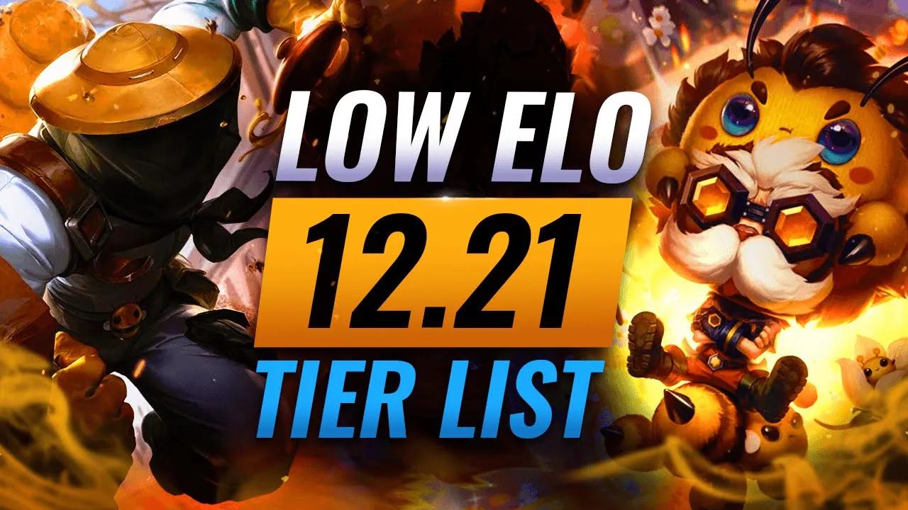 TOP LOW ELO CARRIES Tier List for Patch 12.21 - League of Legends thumbnail