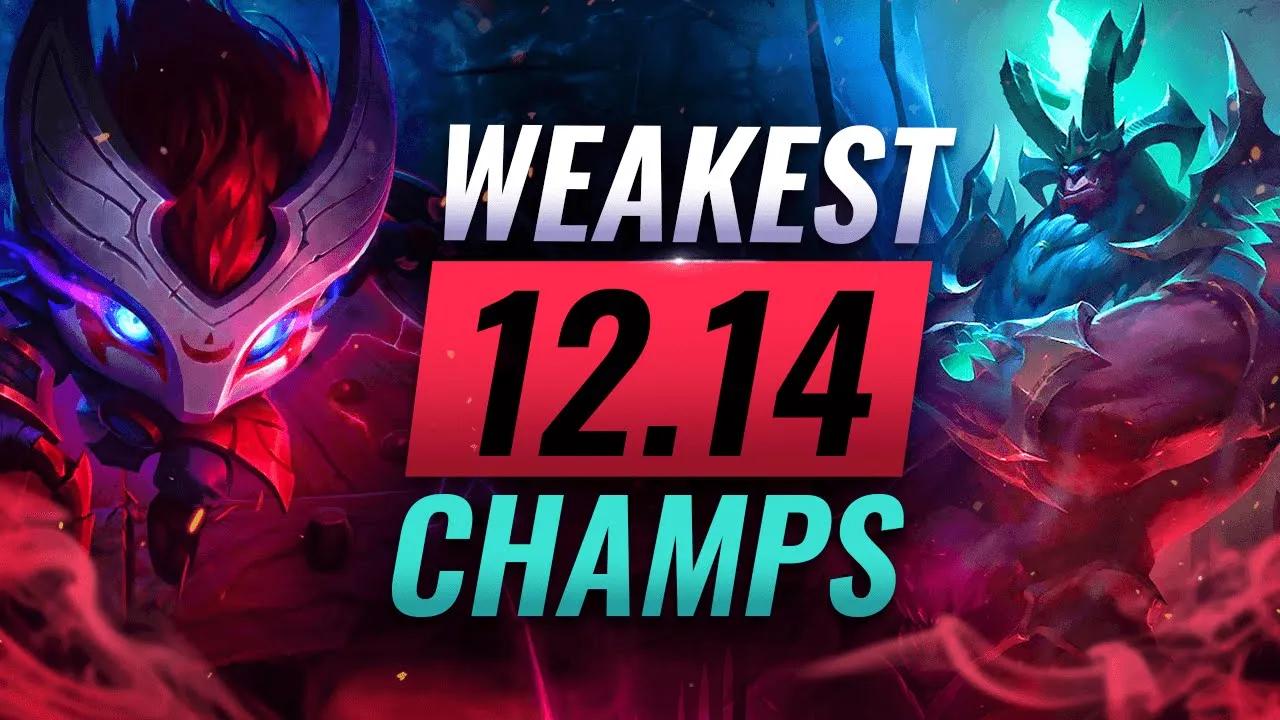 10 WORST CHAMPS To Avoid on Patch 12.14 (Predictions) - League of Legends thumbnail