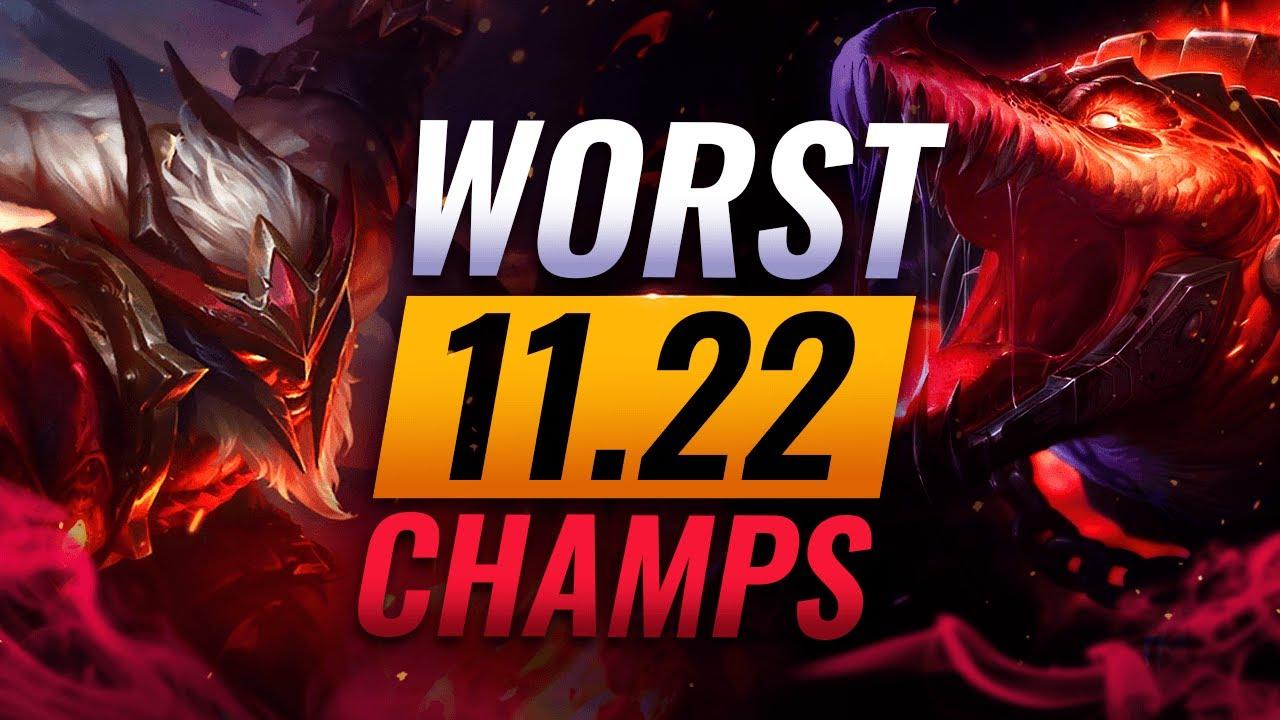 10 WORST Champions YOU SHOULD AVOID Going Into Patch 11.22 - League of Legends Predictions thumbnail