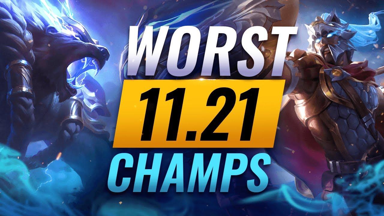 10 WORST Champions YOU SHOULD AVOID Going Into Patch 11.21 - League of Legends Predictions thumbnail