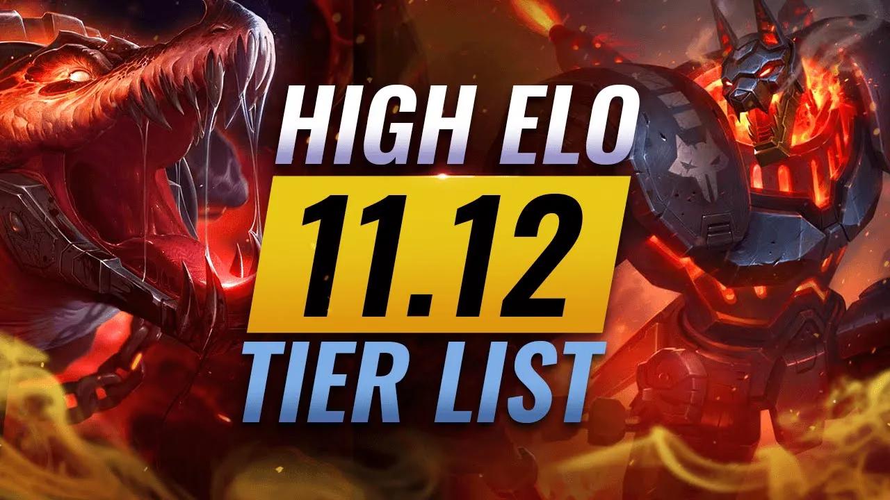 HIGH ELO Best Champions TIER List - League of Legends Patch 11.12 thumbnail