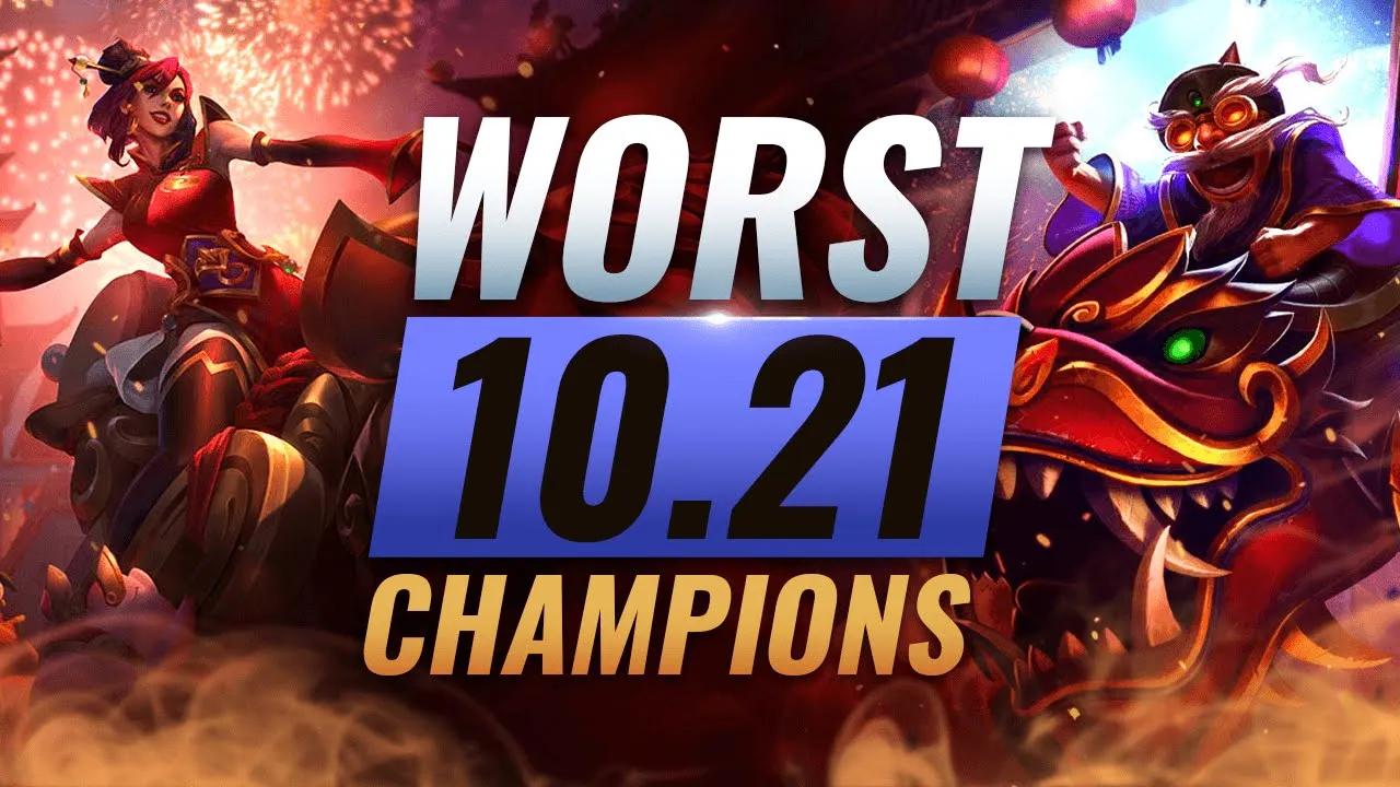 10 WORST Champs You MUST AVOID Playing in Patch 10.21 - League of Legends Season 10 thumbnail