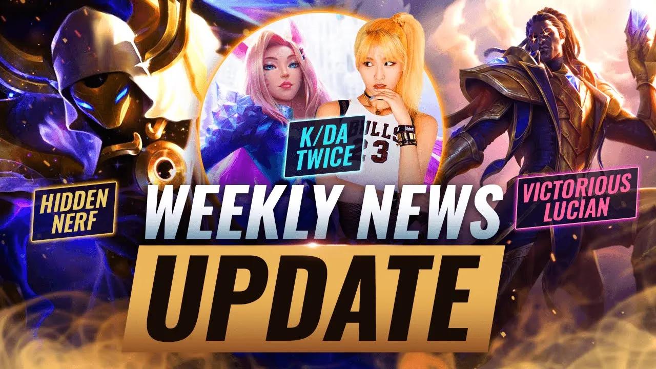 NEW UPDATES: K/DA x TWICE CONFIRMED + HIDDEN KASS NERF + Victorious Lucian - League of Legends thumbnail