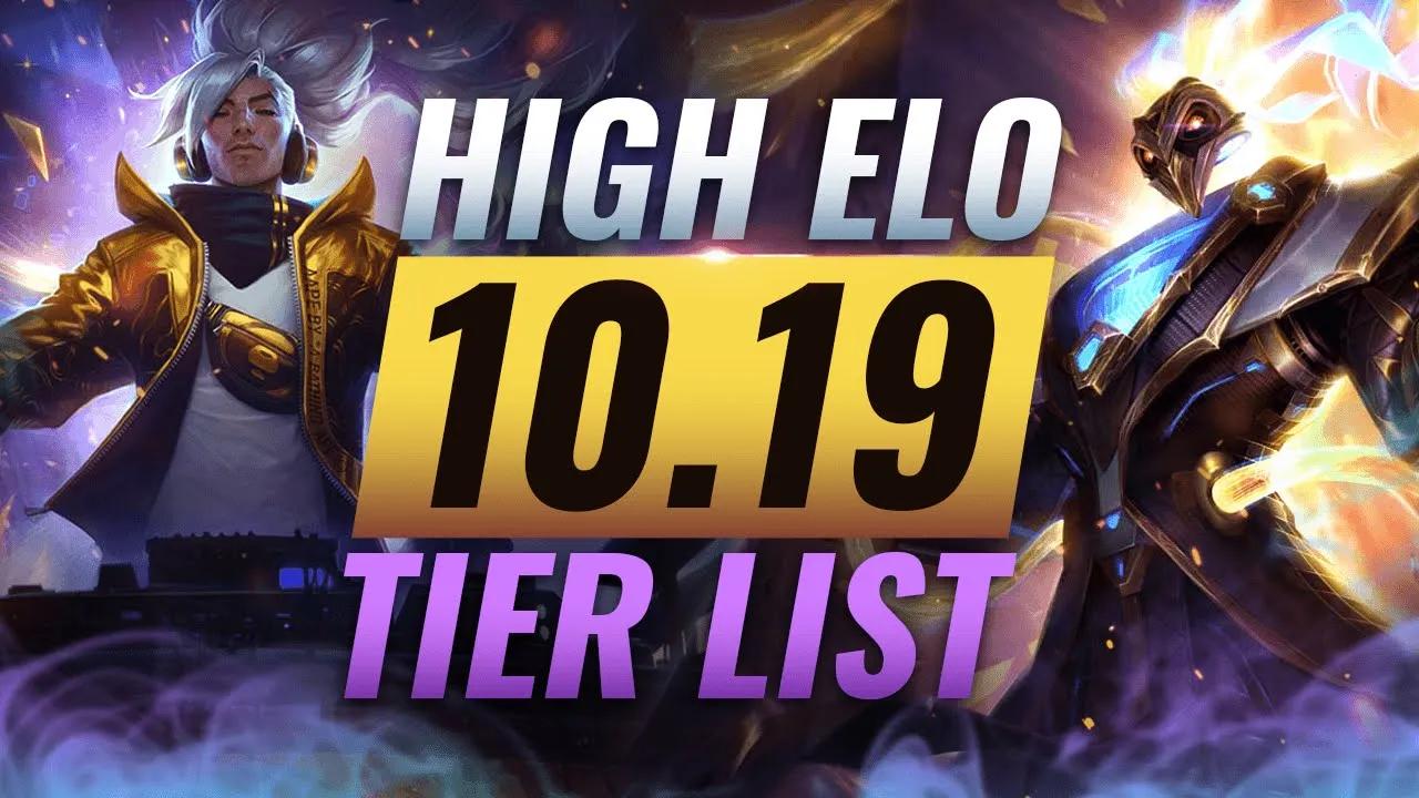 HIGH ELO Best Champions TIER List - League of Legends Patch 10.19 thumbnail