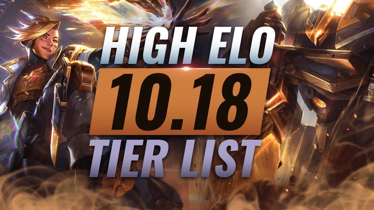 HIGH ELO Best Champions TIER List - League of Legends Patch 10.18 thumbnail