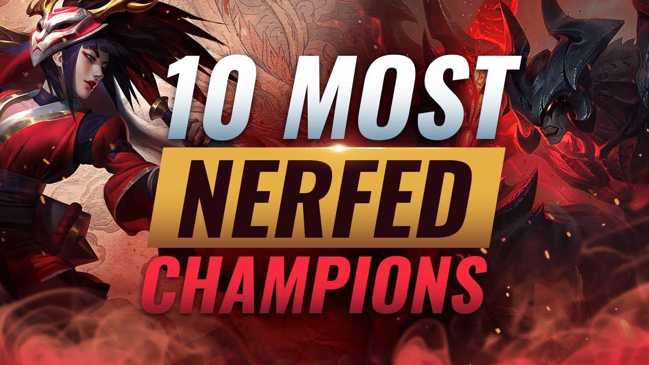 10 MOST NERFED Champions in League of Legends History thumbnail