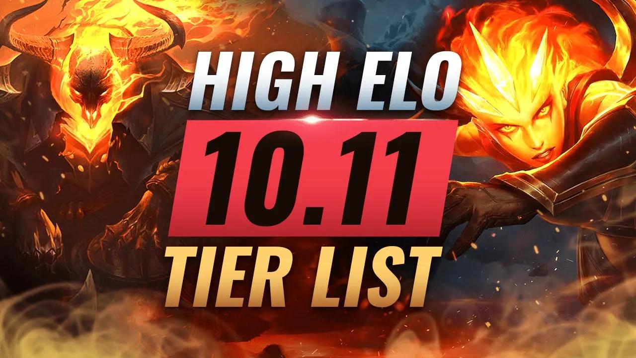 HIGH ELO Best Champions TIER List - League of Legends Patch 10.11 thumbnail