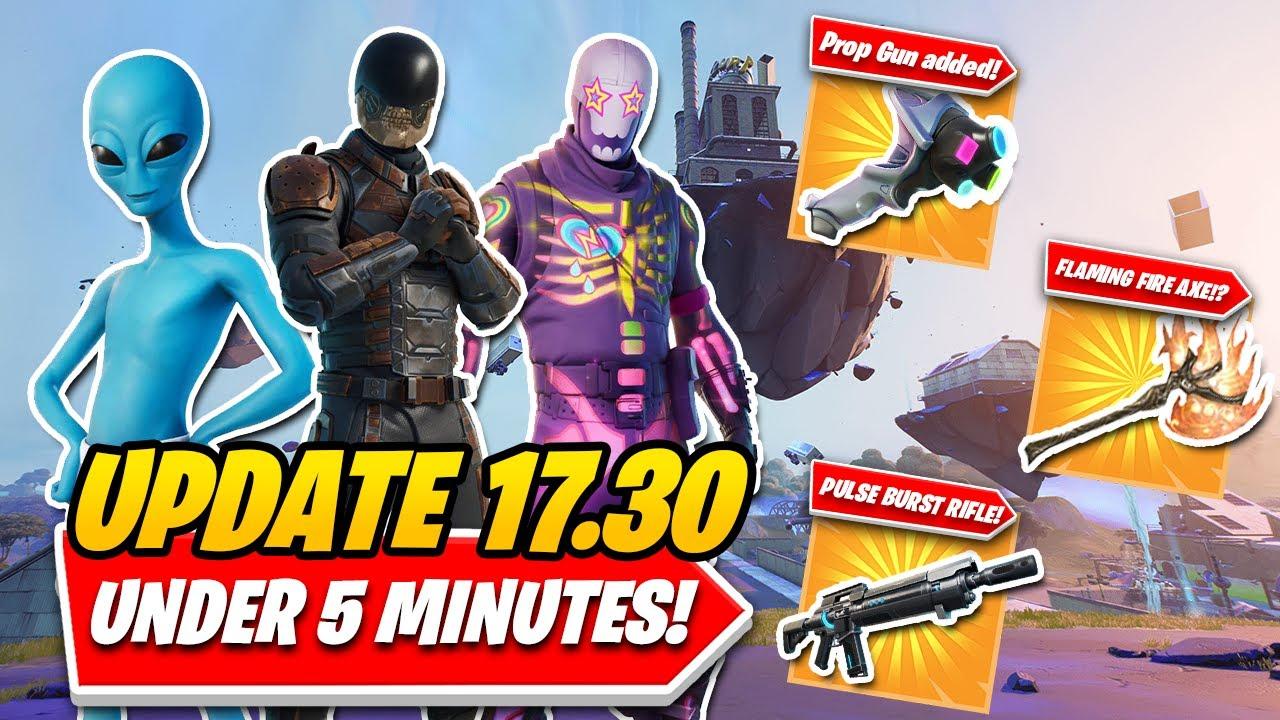 Fortnite Update 17.30: EVERY CHANGE, WEAPON & LEAK YOU NEED TO KNOW IN UNDER 5 MINUTES! (Prop Gun!!) thumbnail