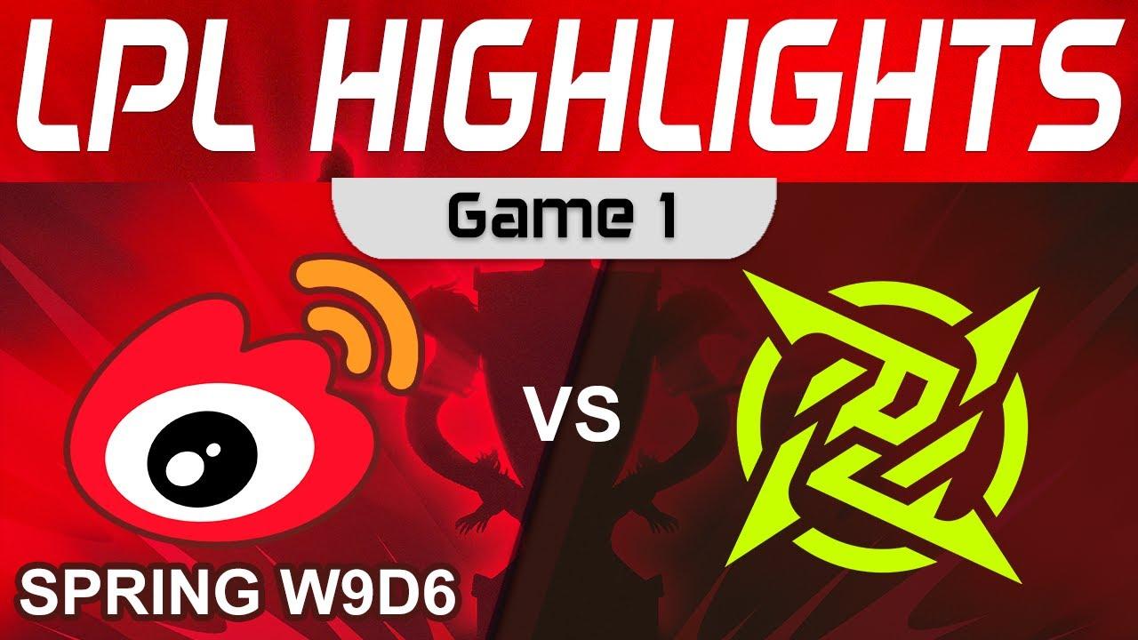 WBG vs NIP Highlights Game 1 LPL Spring Season 2023 W9D6 Weibo Gaming vs Ninjas in Pyjamas by Onivia thumbnail