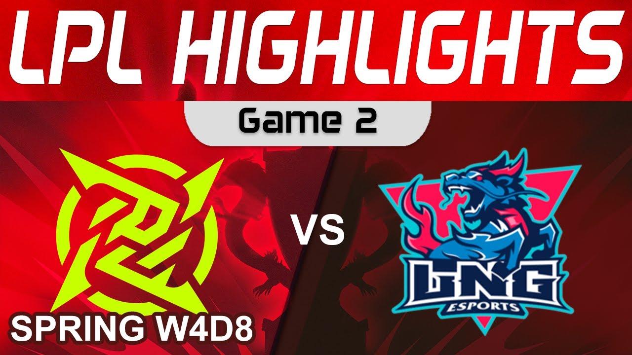 NIP vs LNG Highlights Game 2 LPL Spring Split 2024 Ninjas in Pyjamas vs LNG Esports by Onivia thumbnail