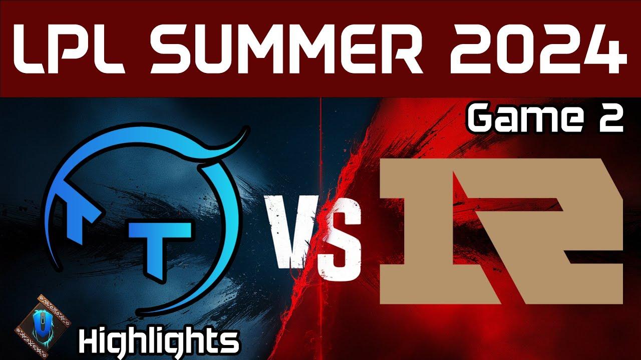 TT vs RNG Highlights Game 2 | LPL Summer 2024 | ThunderTalk Gaming vs Royal Never Give Up by Onivia thumbnail