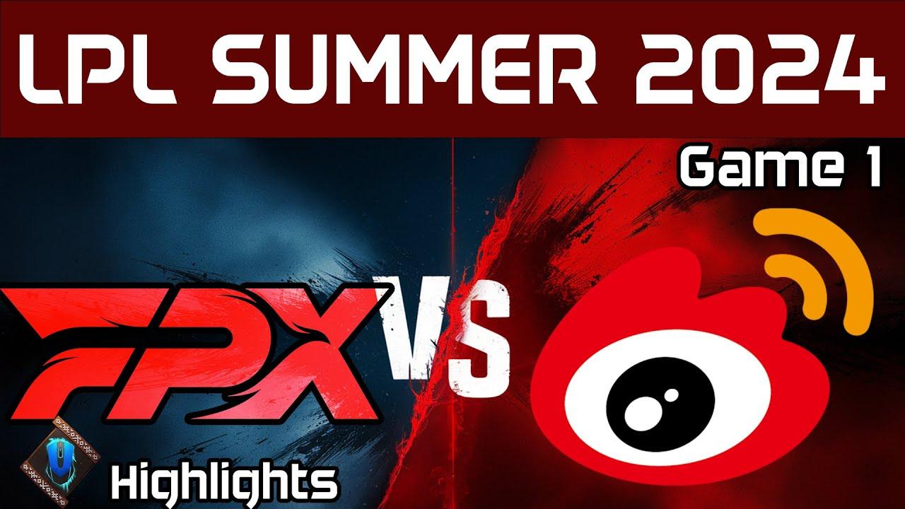 FPX vs WBG Highlights Game 1 | LPL Summer 2024 | FunPlus Phoenix vs Weibo Gaming by Onivia thumbnail