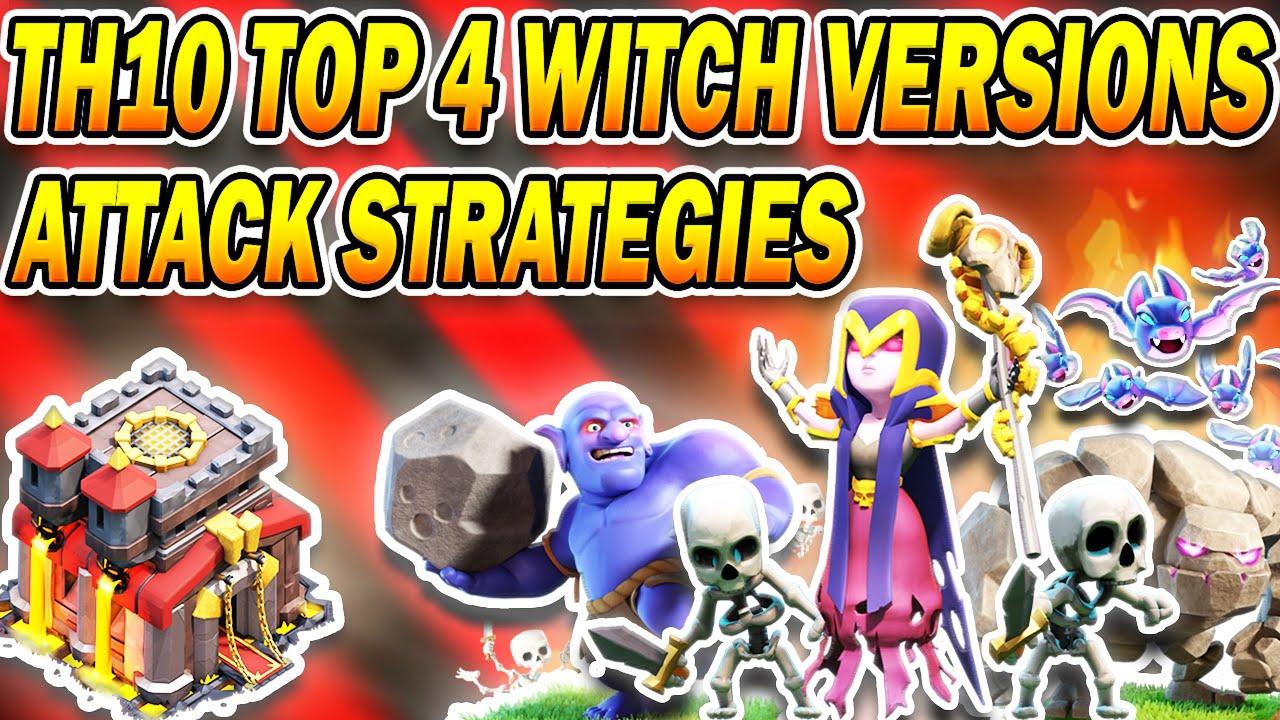 Top 4 Witch Attack Strategies TH10 | Best Witch Variations Attacks for Town Hall 10 (Clash of Clans) thumbnail