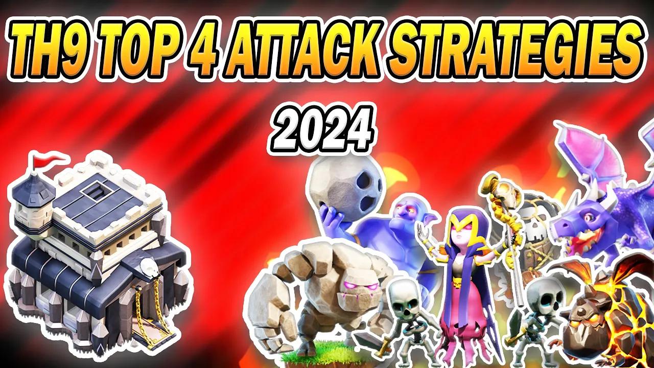 Top 4 Easiest TH9 Attack Strategies 2024 | Best Town Hall 9 Attacks (Clash of Clans) thumbnail