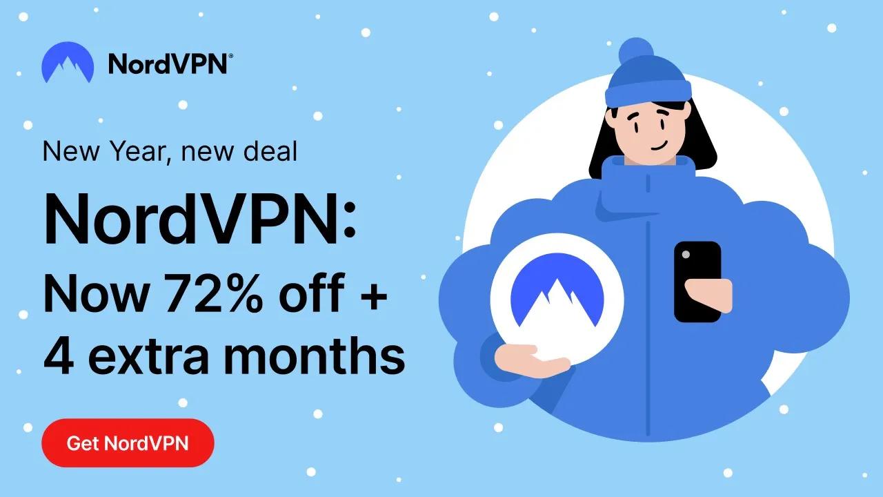 NordVPN New Year’s deal: 2-year plan at 72% off + 4 extra months 🎉 thumbnail