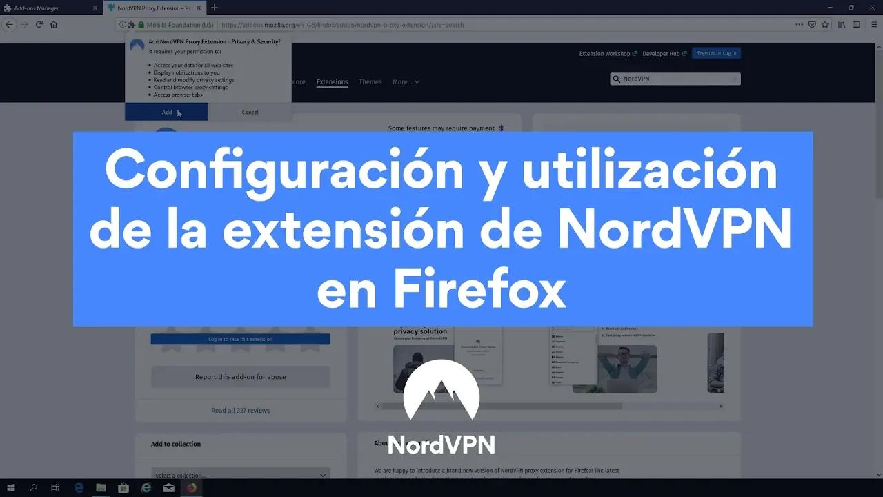 Configuración y utilización de la extensión de NordVPN en Firefox thumbnail